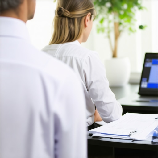 Patient discussing spine surgery options with a doctor in a clinic setting