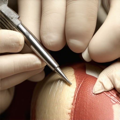 Doctor performing minimally invasive microdiscectomy with surgical microscope