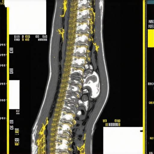 An MRI machine capturing detailed images of the spine in a clinical environment.