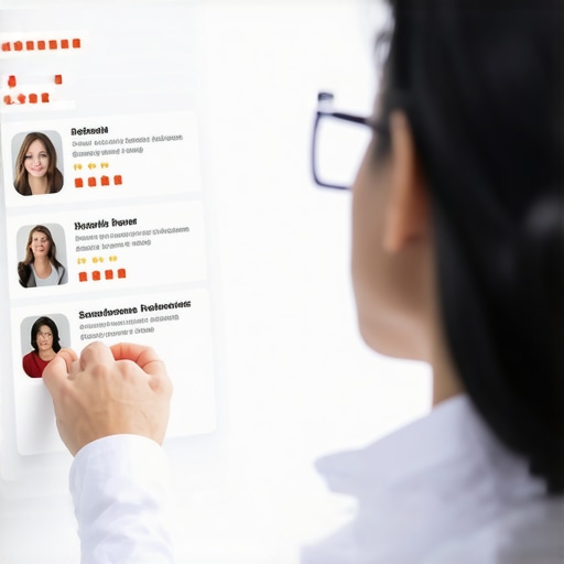 A healthcare consumer evaluating online reviews with suspicion