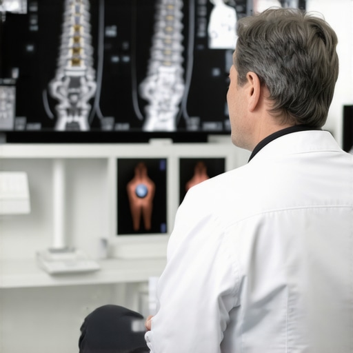Patient discussing spinal surgery options with a surgeon in clinic