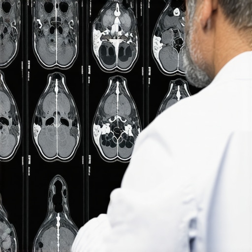 Spine surgeon analyzing MRI scans to determine the best surgical approach.